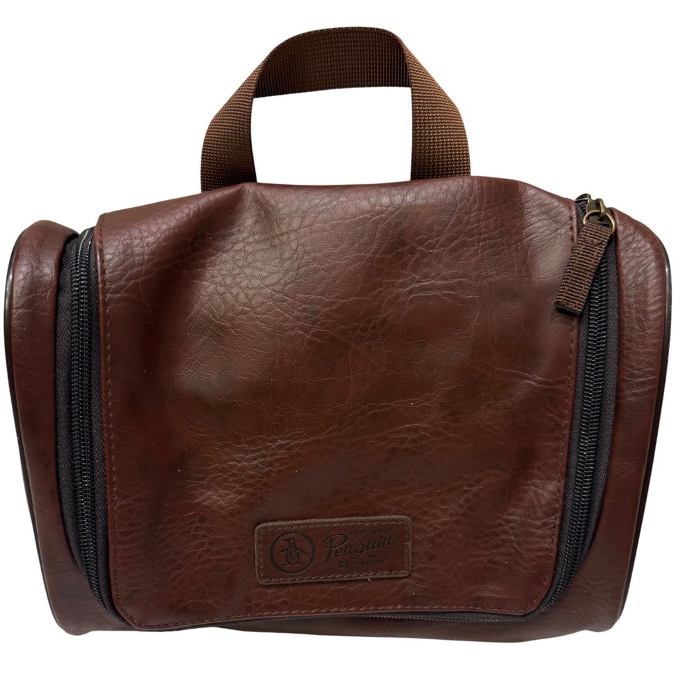 Original Penguin Men's Brown Toiletry Bag‎ Travel Organizer